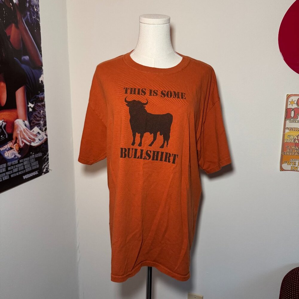 Vintage Steve & Barry's This is my Bullshirt Orange and Black Graphic Tee Shirt